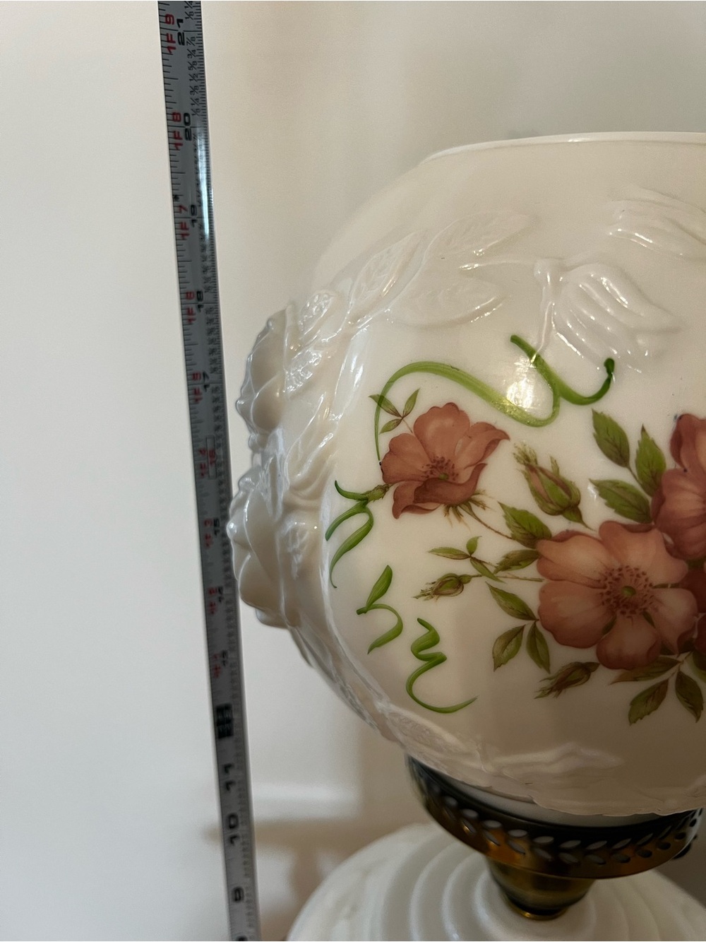 VTG Phoenix Milk Glass cabbage Rose Gone With the Wind 3-way Milk Glass - Picture 16 of 16